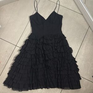 Betsey Johnson Black Ruffled Dress